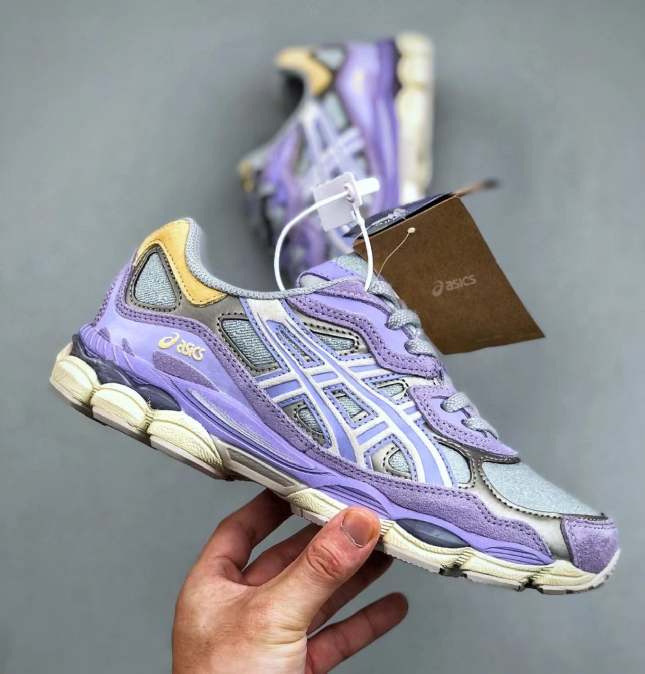 ASICS Gel-Nimbus Light Purple Grey Cream Yellow