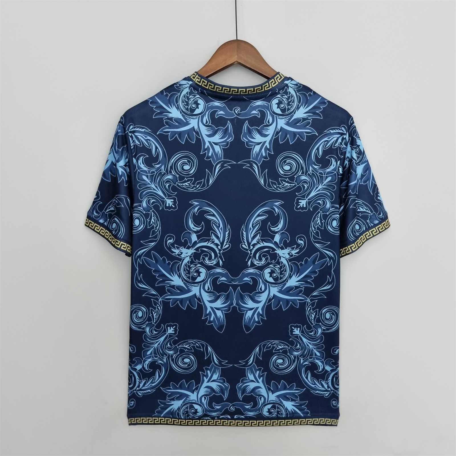 Italy Soccer Jersey x Versace Blue Special Edition Custom Shirt 2022