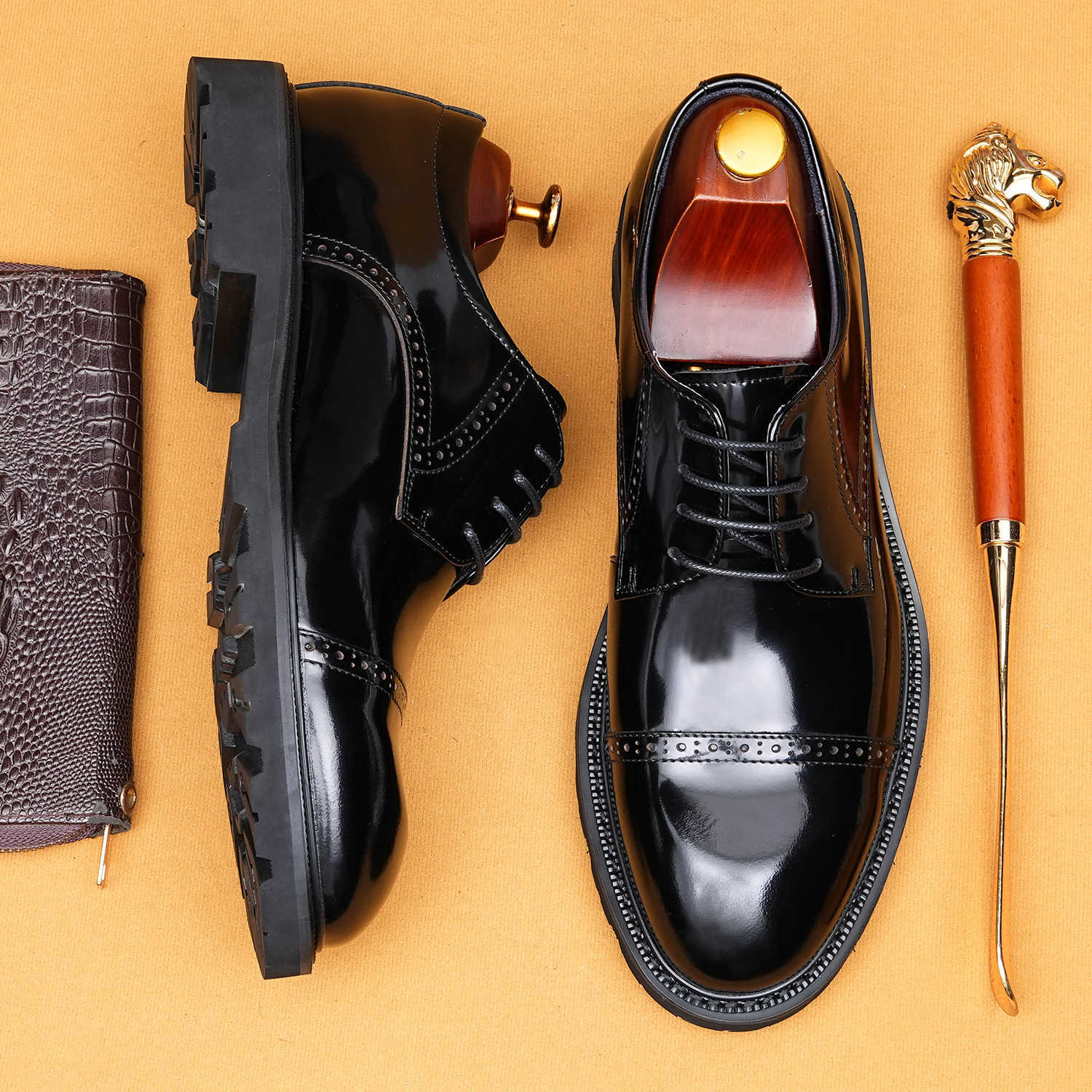 2026 New Men’s Brogue Business Derby Shoes 25869