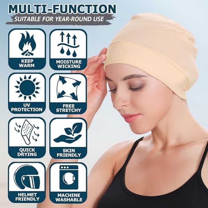 Headshion Cotton Skull Caps for Men Women