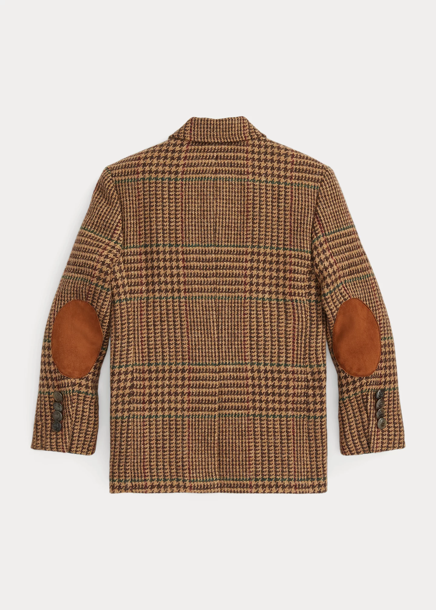 Suede-Trim Plaid Wool Sport Coat