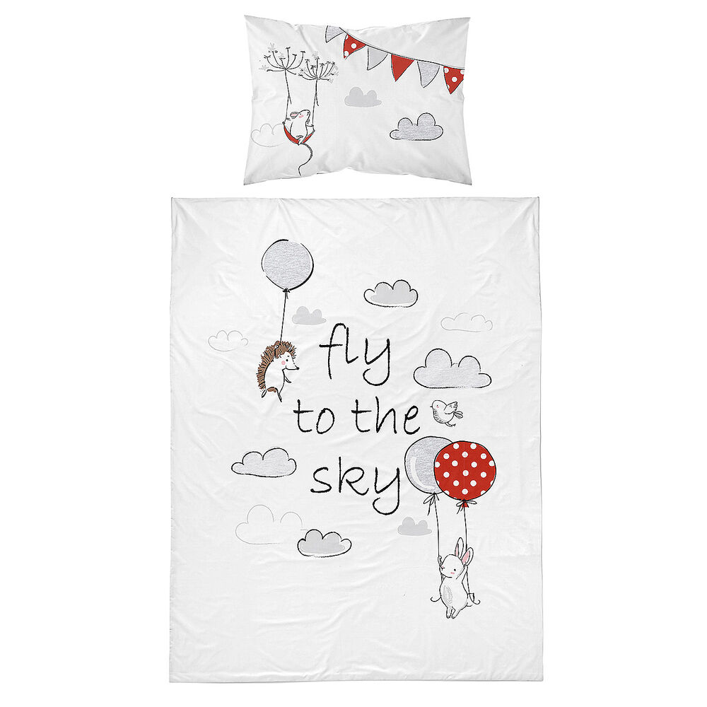 MAYAMOO Pościel dziecięca 90 x 120 cm Mayamoo, słoń z balonikiem, szary