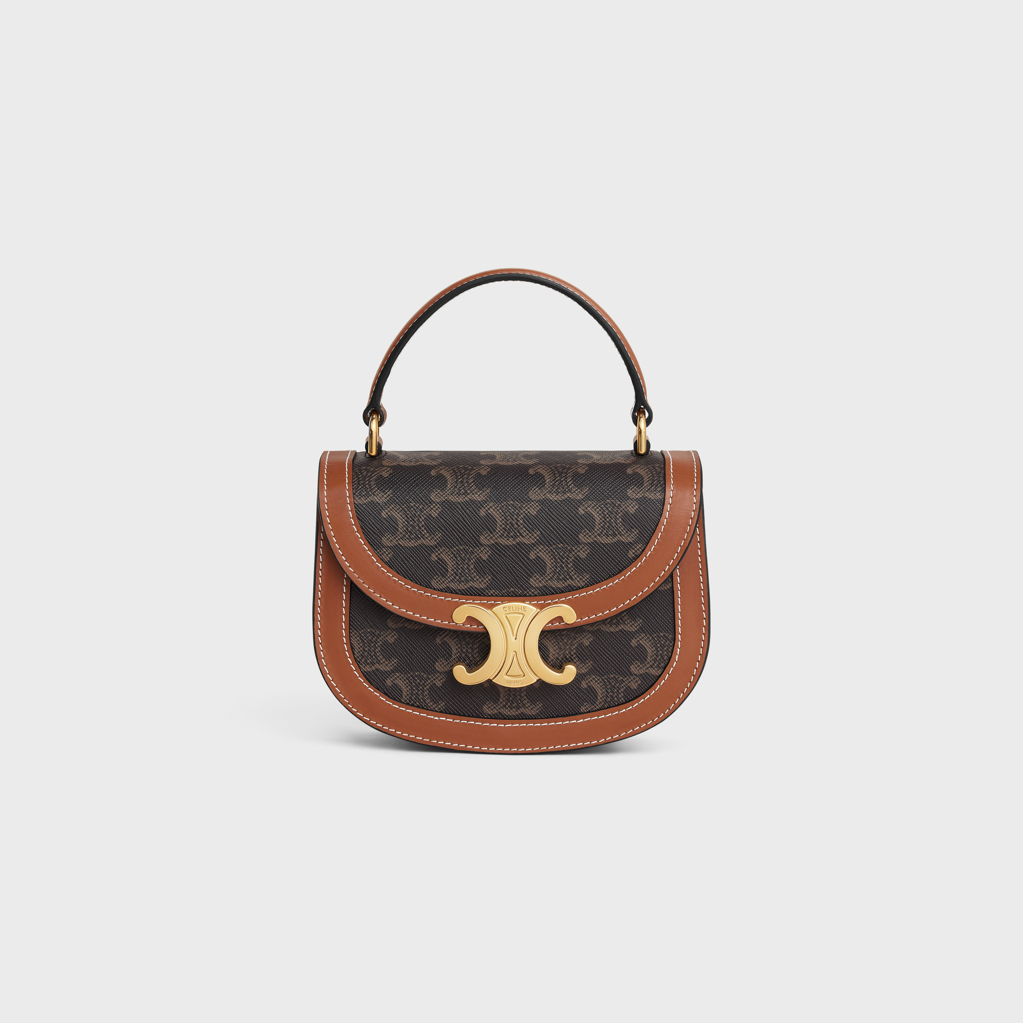 MINI BESACE CLEA in Triomphe canvas and calfskin