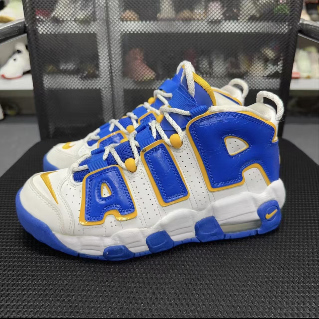Nike Air More Uptempo White Blue Yellow