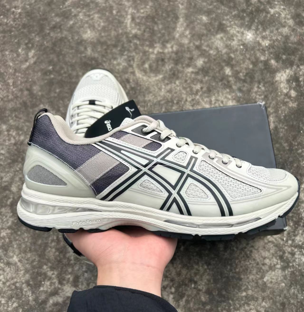 ASICS Gel-Kayano Cream Grey Navy Black