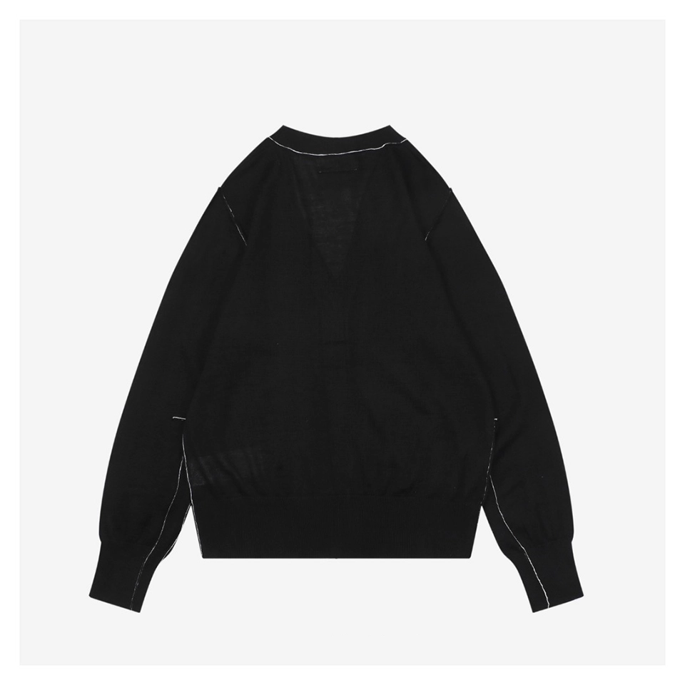 Maison Margiela Contrast Stitch V-Neck Cardigan