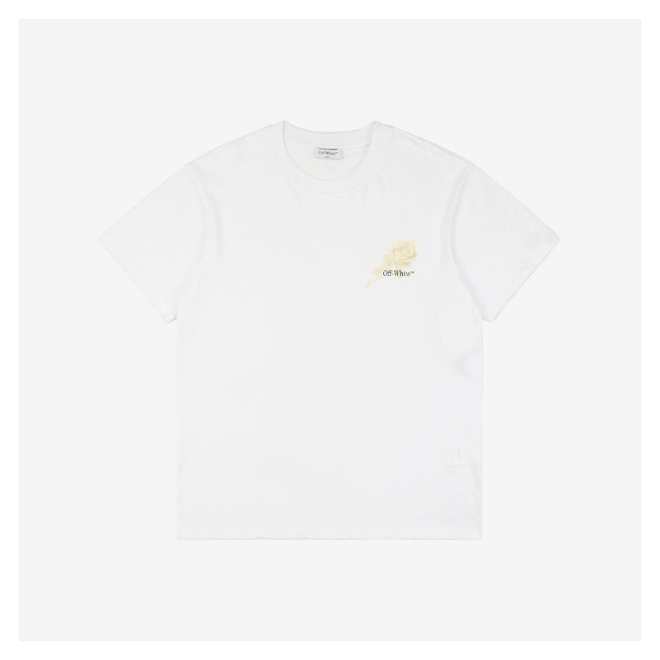 OFF WHITE Rose Floral Arrow Graphic T-Shirt