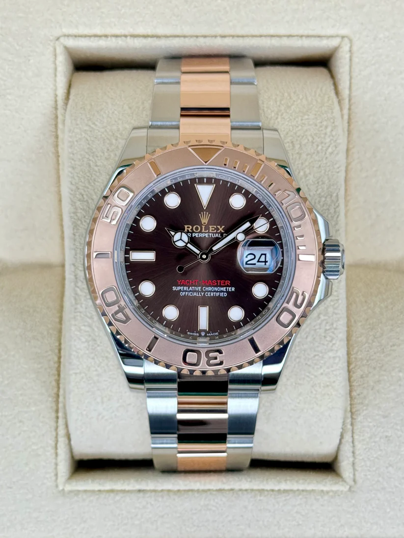 [2026 Mirror Grade]RLX Steel and Everose Gold Rolesor Yacht-Master 40mm Watch Brown Dial (Ref #126621)