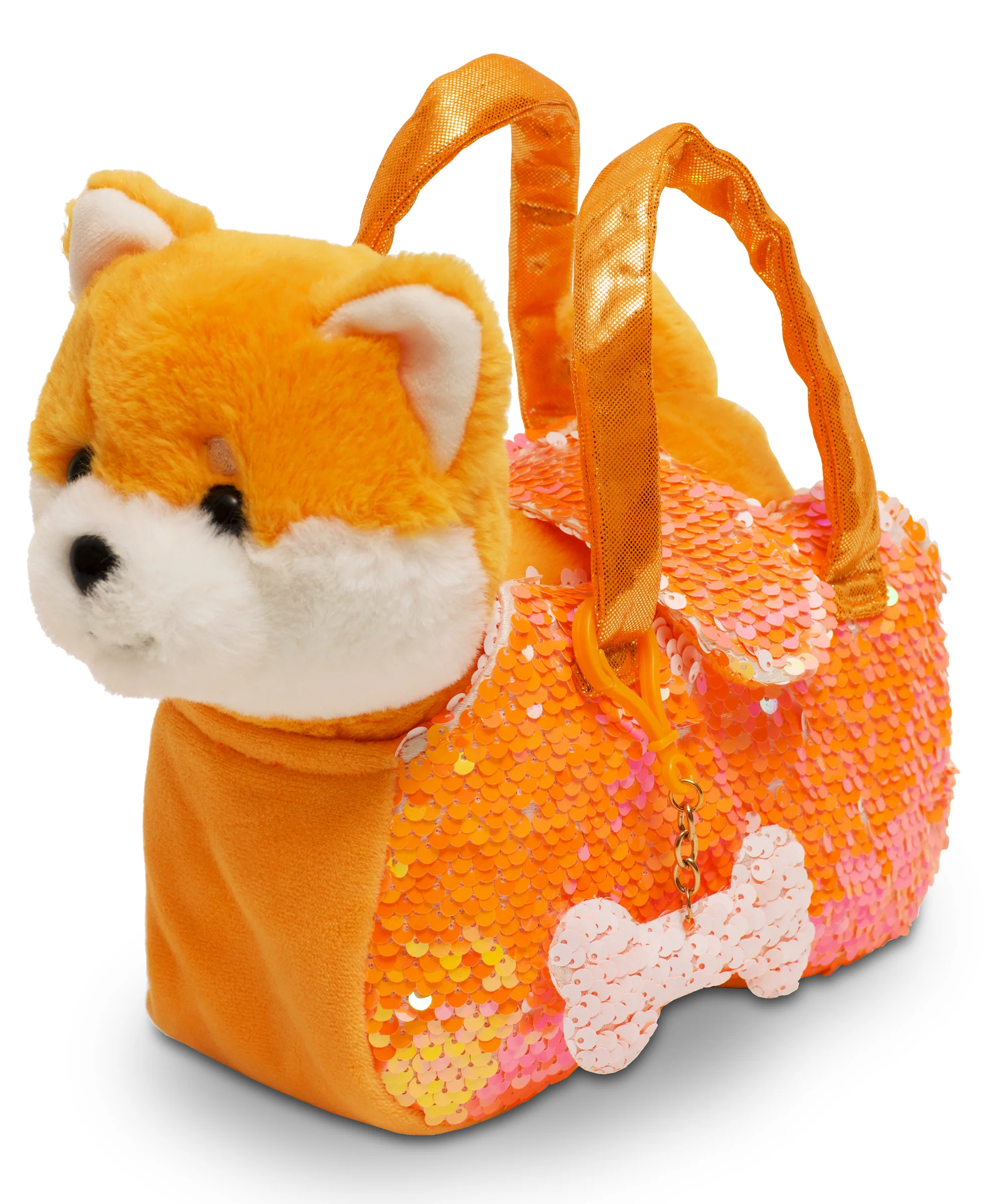 Pet Plush Set with Bag - Orange Shiba Inu