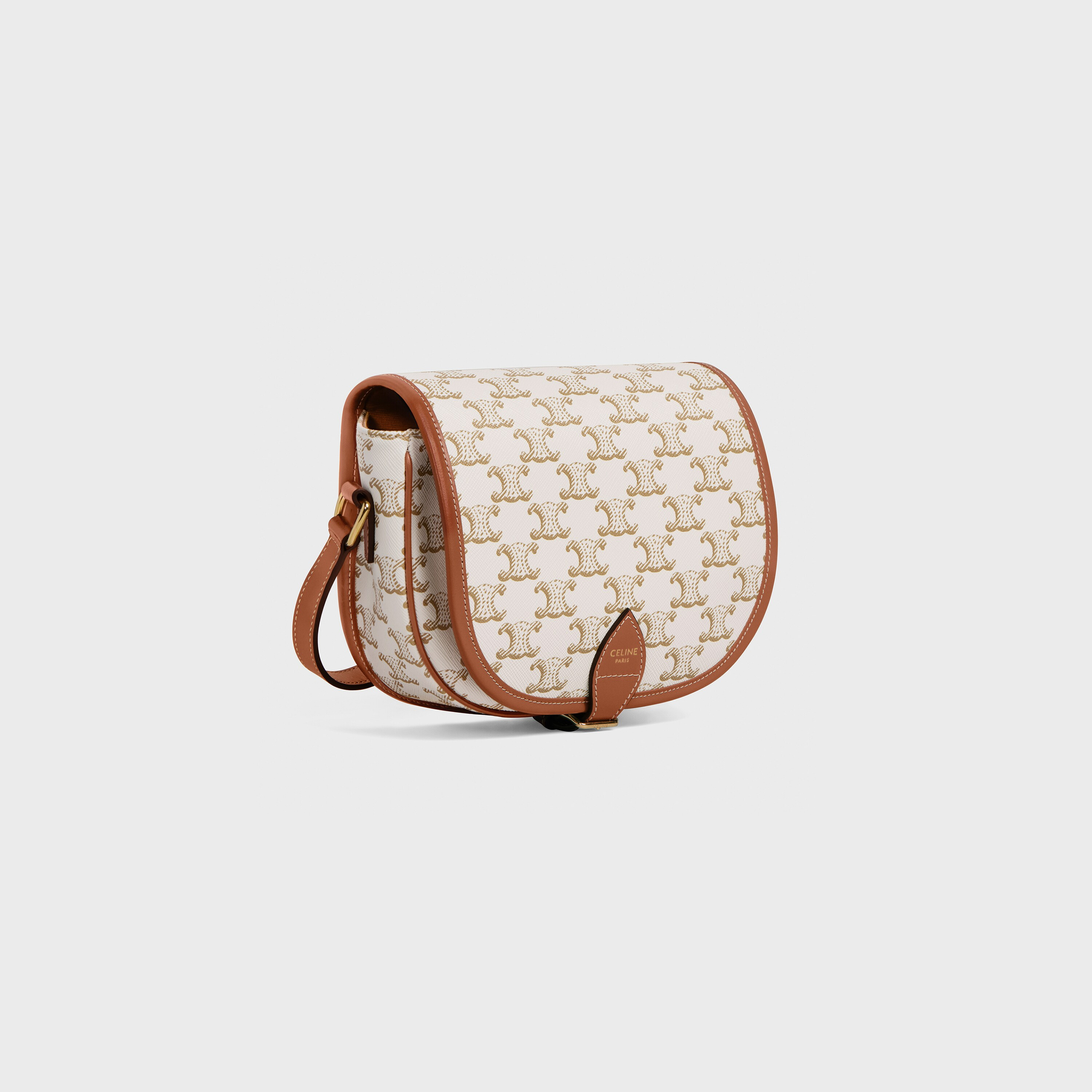 Medium Folco bag in Triomphe Canvas and calfskin