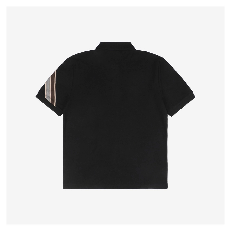 Mxxcler Logo Embroidery Polo Shirt With Arm Webbing Detail (Black/Blue/White)