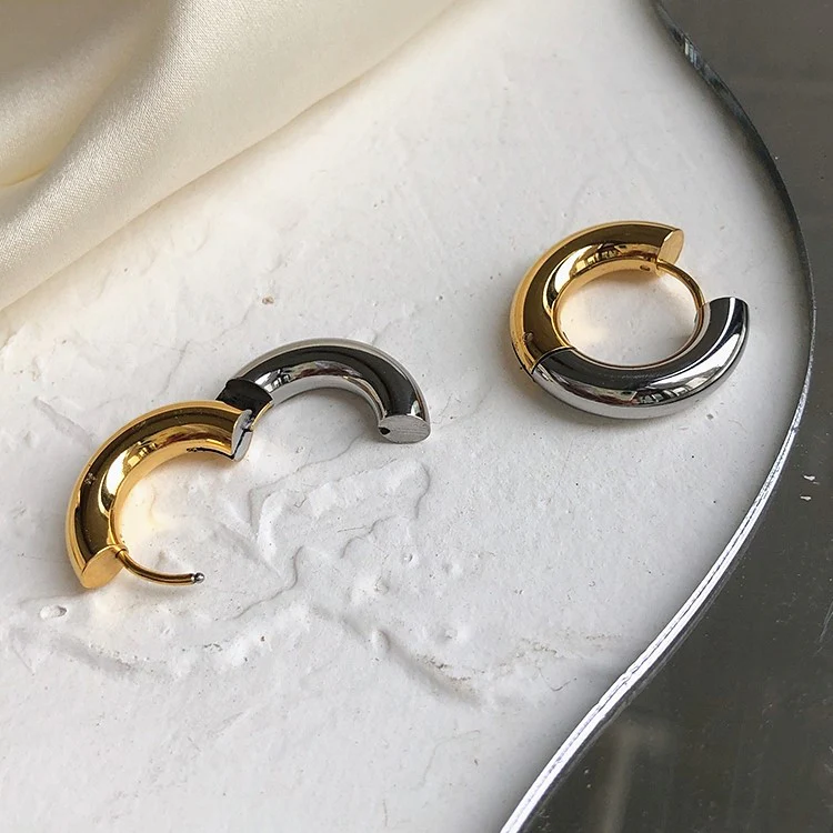 Two Tone Hoop Earrings