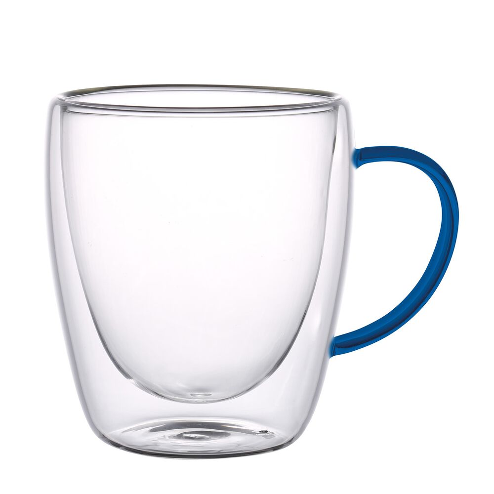 MG HOME Szklanki termiczne MG Home Renza, 2 sztuki, 300 ml, z granatowym uchem