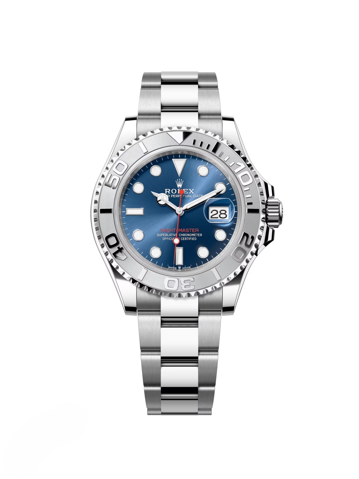 [2026 Mirror Grade]RLX Yacht-Master 40mm Two-Tone Platinum & Steel Watch - Blue Sunray Dial 126622