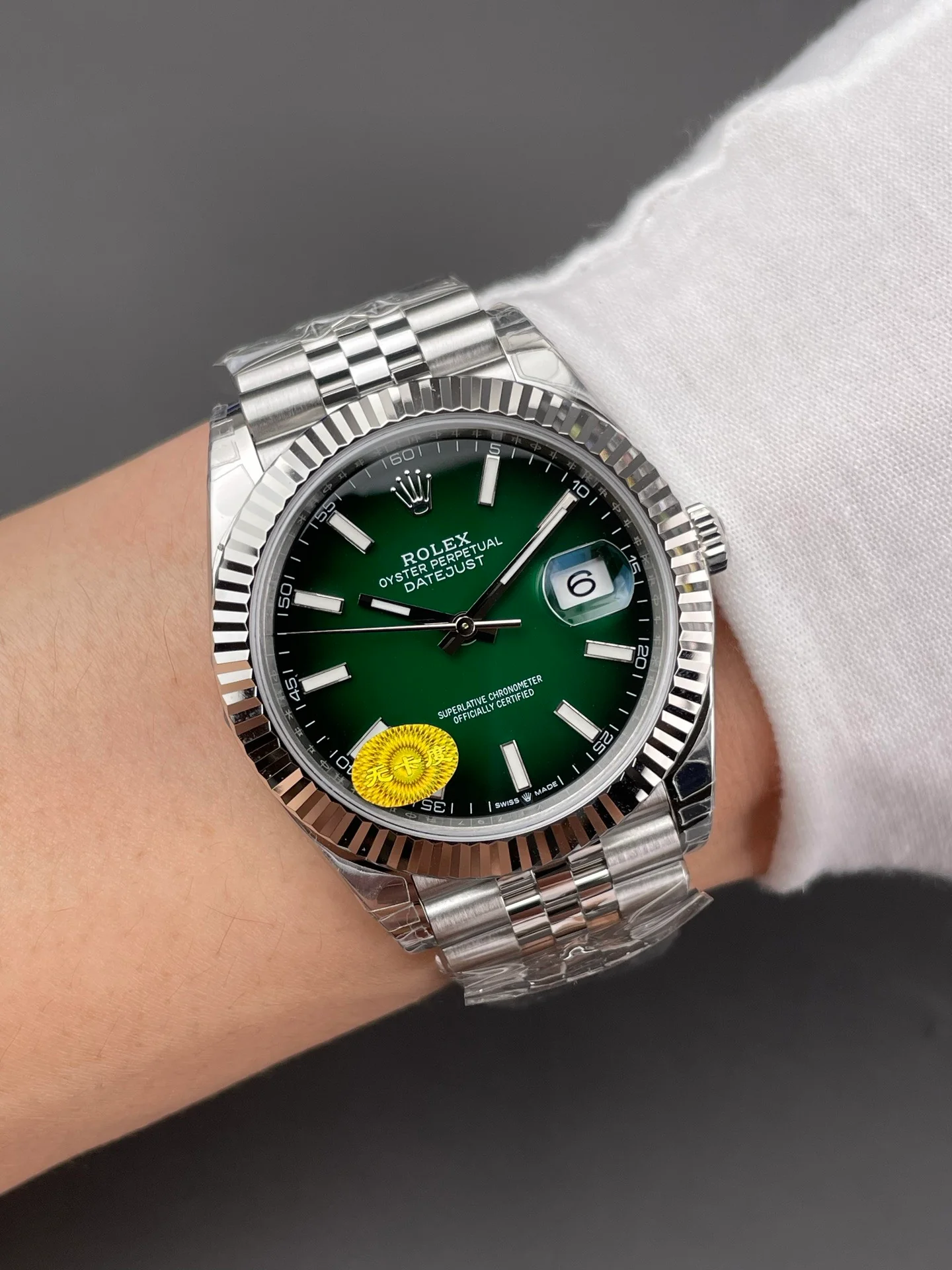 Smoky Green Datejust, Enamel Gradient Green Dial