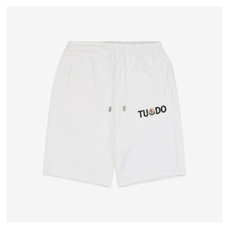 Mxxcler Mini Logo Letter Embroidered Shorts (Black/White)