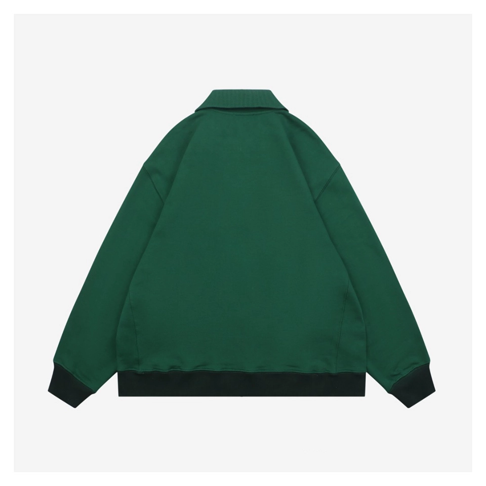 MM Embroidered Half-Zip Sweatshirt Green