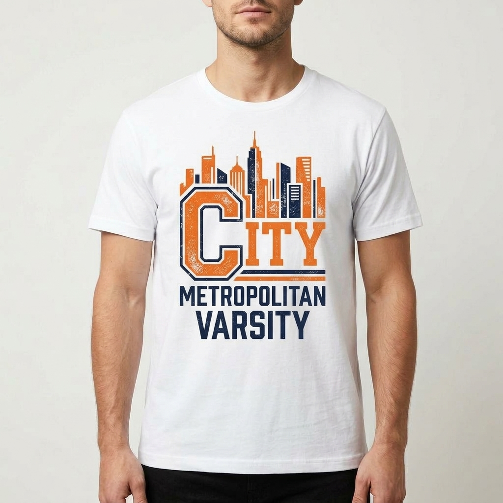 City Varsity Tee, Vintage Athletic Graphic T-Shirt, Unisex Streetwear Shirt CityTee2