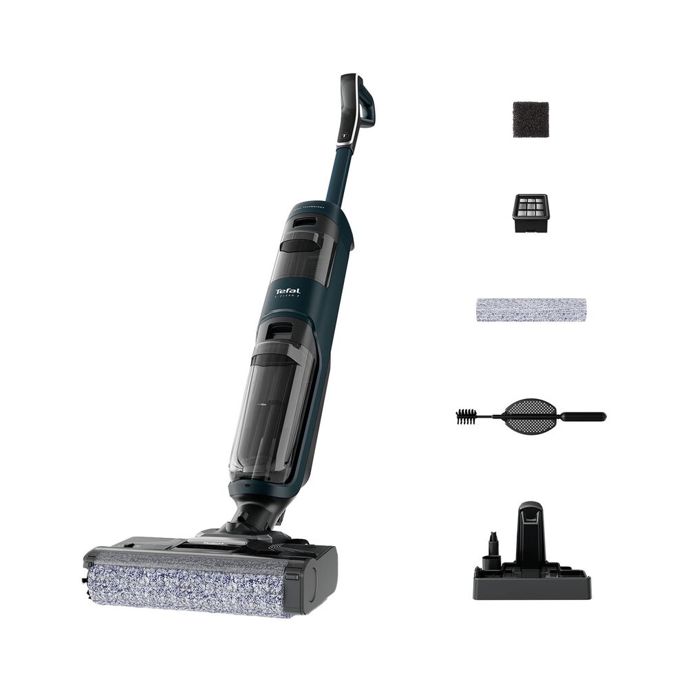 TEFAL Odkurzacz pionowy mopujący Tefal X-Clean 2, bezprzewodowy, z funkcją samoczyszczenia, niebieski