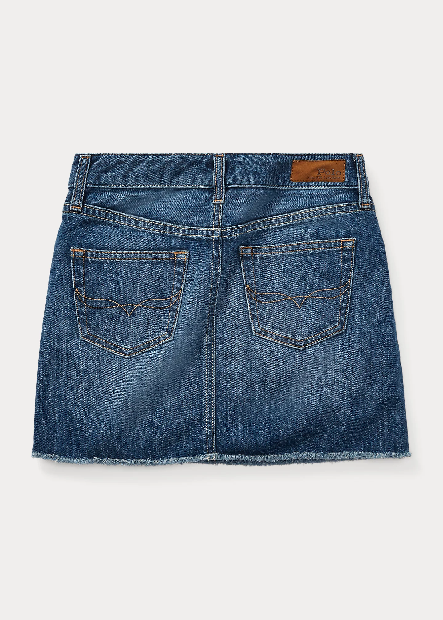Frayed Cotton Denim Skirt