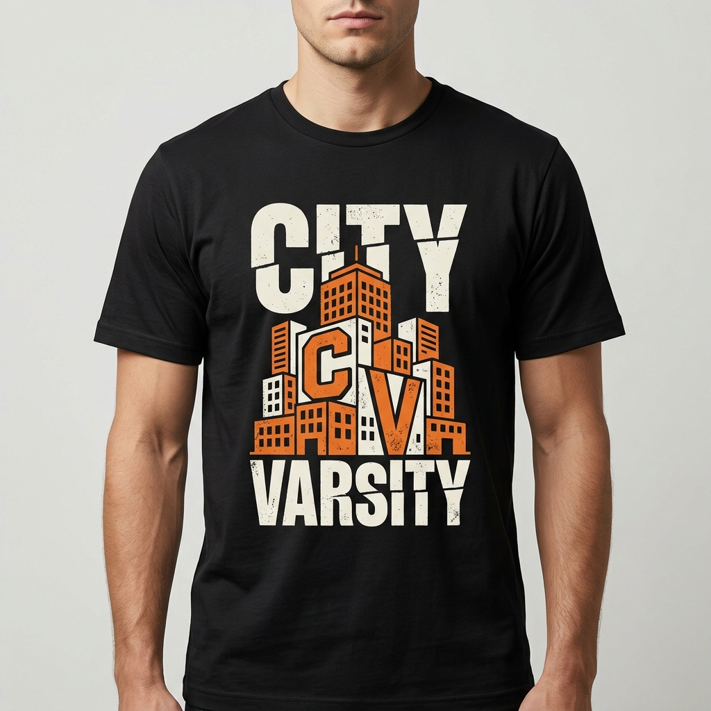 City Varsity Tee, Vintage Athletic Graphic T-Shirt, Unisex Streetwear Shirt CityTee3