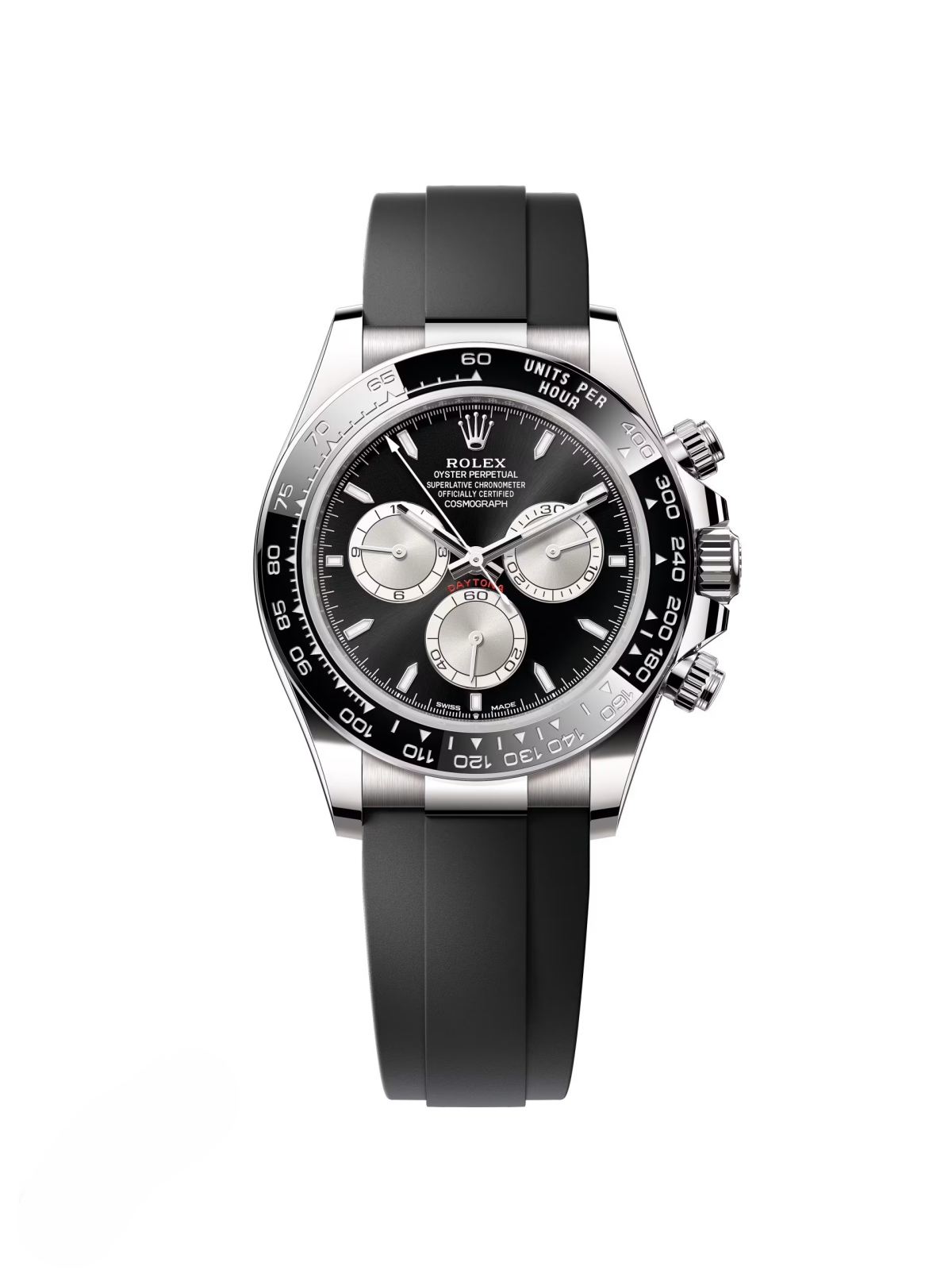 [2026 Mirror Grade]Rolex Cosmograph Daytona White Gold Mens Watch-126519LN Black Oysterflex