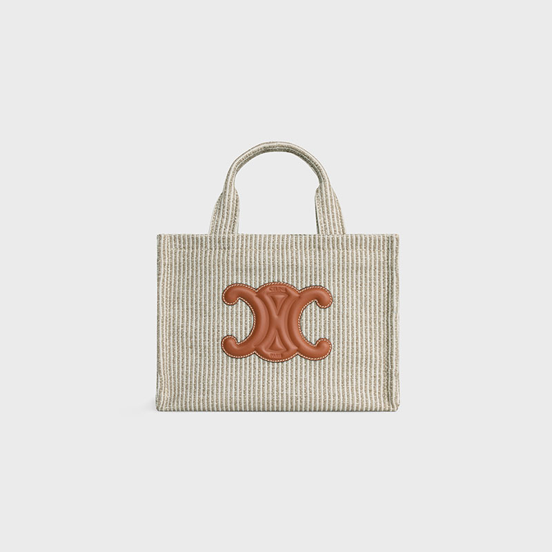 SMALL CABAS THAIS IN STRIPED TEXTILE