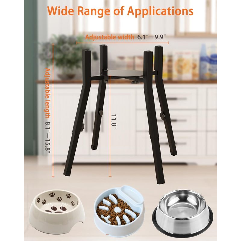 Raised Dog Bowl Stand for Large Dogs Adjustable Elevated Dog