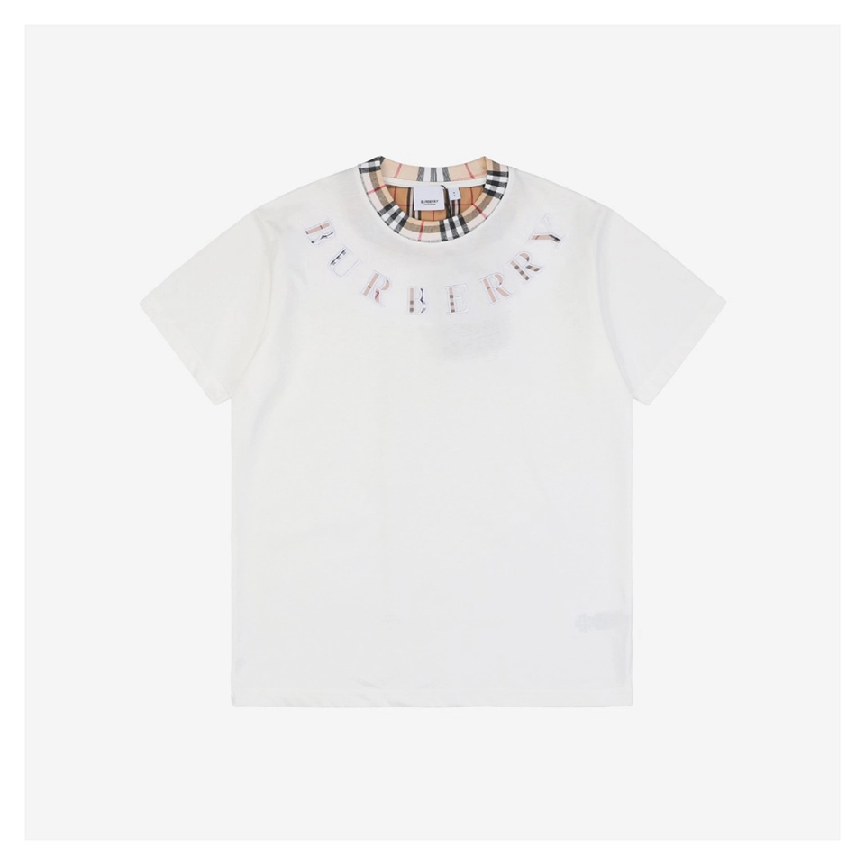 BBry Check Collar Logo Embroidery T-Shirt (Black/White)