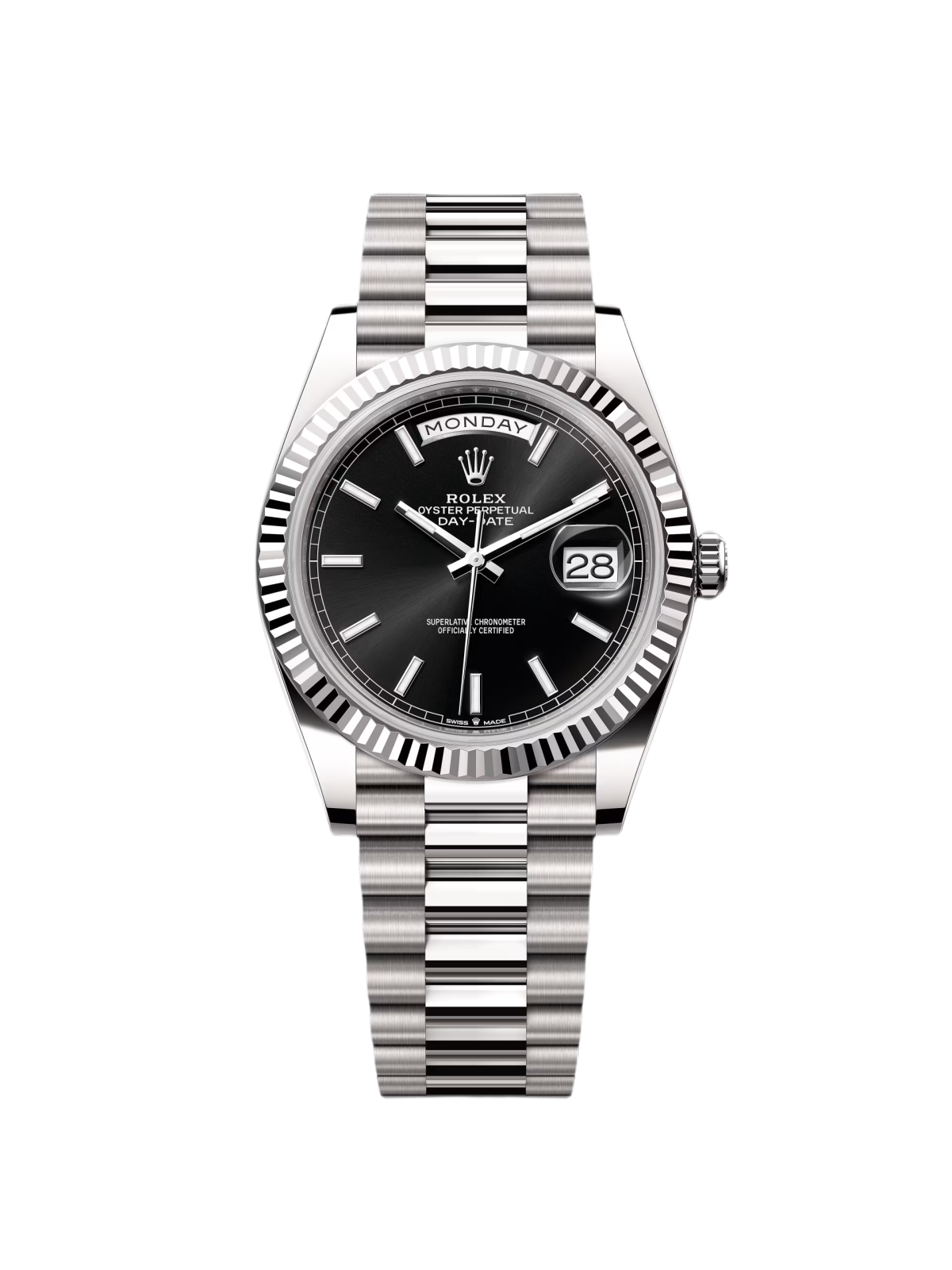 [2026 Mirror Grade]RLX  Day-Date President 40mm White Gold Black Index Dial - 228239