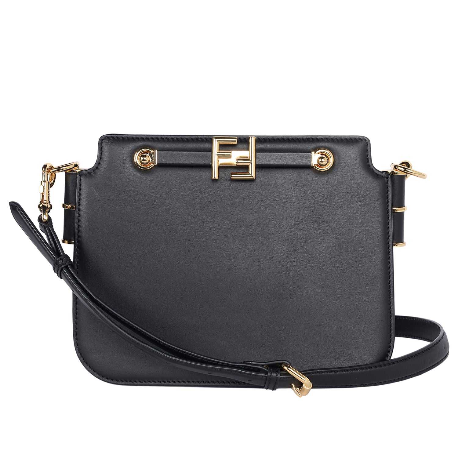 Vitello King Luxor Fendi Touch Shoulder Bag Black