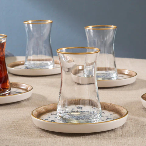 Karaca Elena Service à thé, 12 pièces, pour 6 personnes