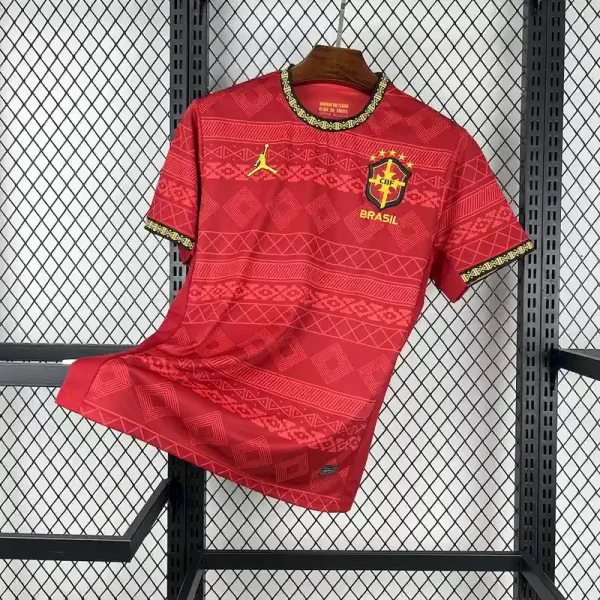 Brazil Soccer Jersey Red Special Edition Custom Shirt 2025