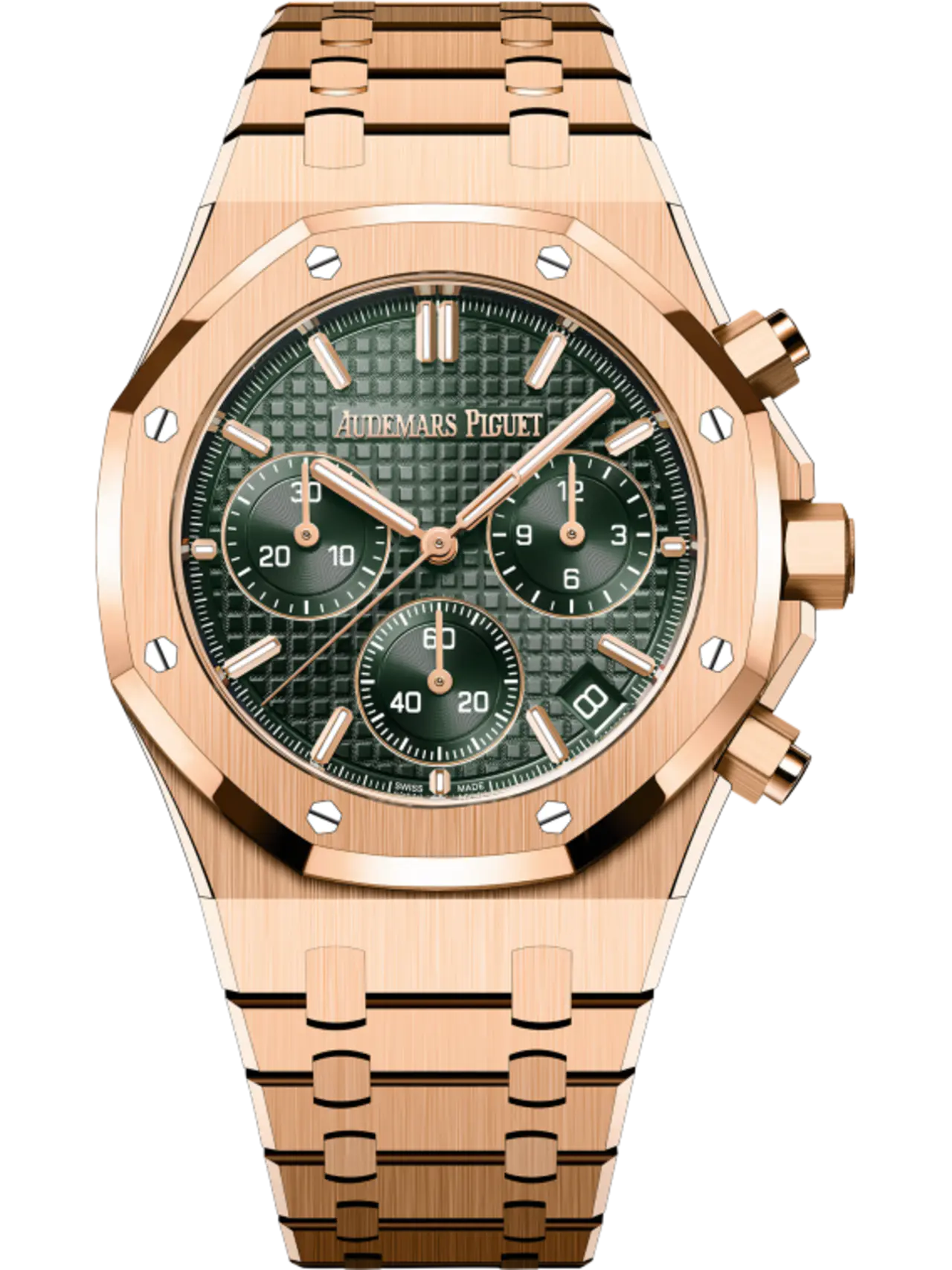 [2026 Mirror Grade]Audemars Piguet ROYAL OAK Pink Gold Khaki Green Dial CHRONOGRAPH 41mm 26240OR.OO.1320OR.08