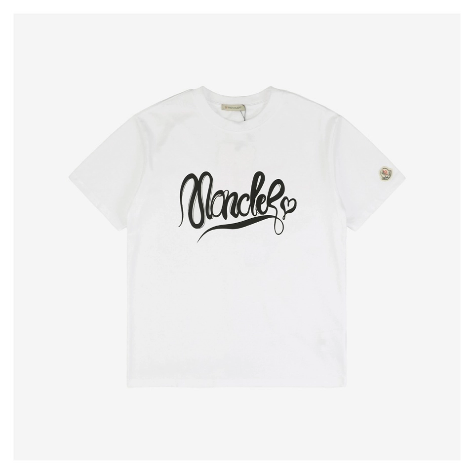 Mxxcler Year Of The Snake Emblem Letter Print T-Shirt (Black/White)