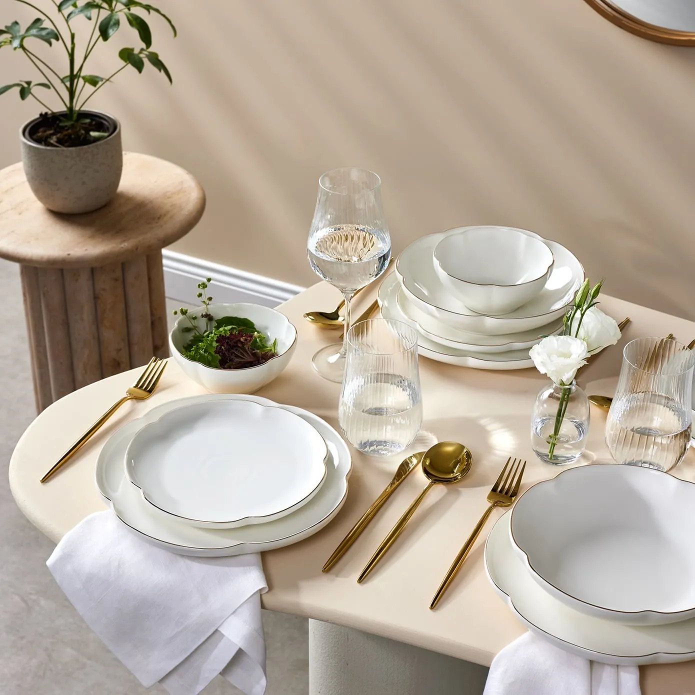 Service de table Karaca Flora pour 6 personnes, 24 pièces, porcelaine
