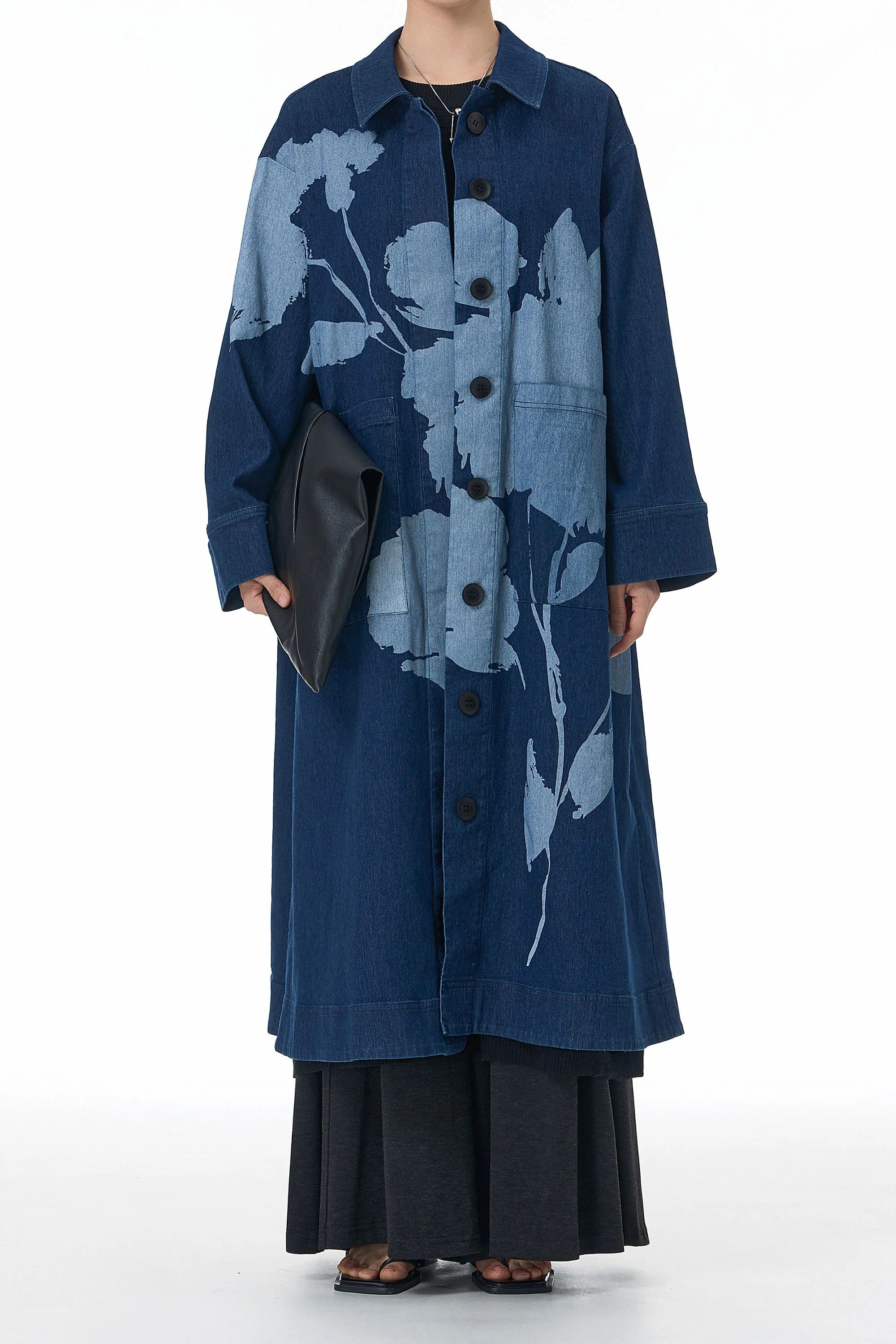 Ink & Ash Blue Trench Coat