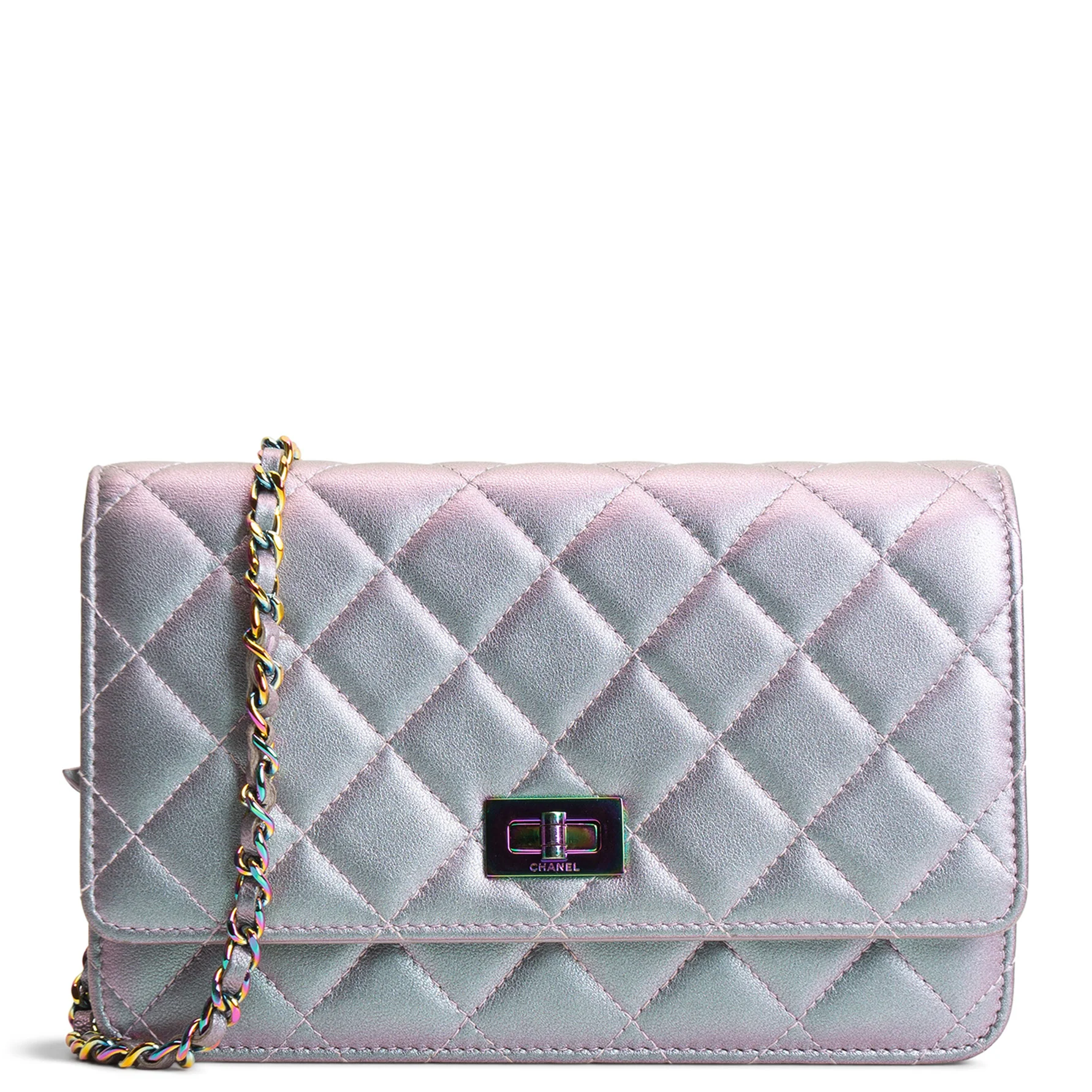CHANEL 255 Reissue Iridescent Quilted Wallet on Chain