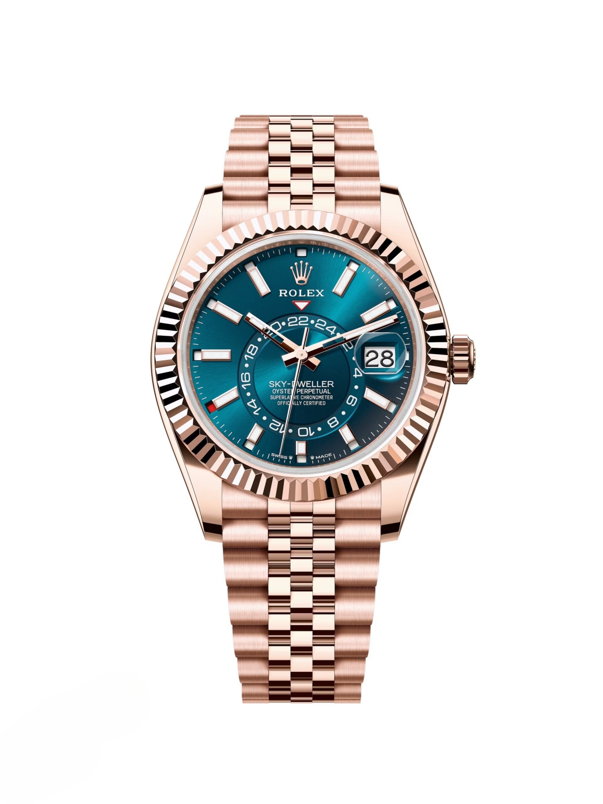 [2026 Mirror Grade]RLX  Sky-Dweller 42mm Rose Gold Blue Dial Jubilee - 336935