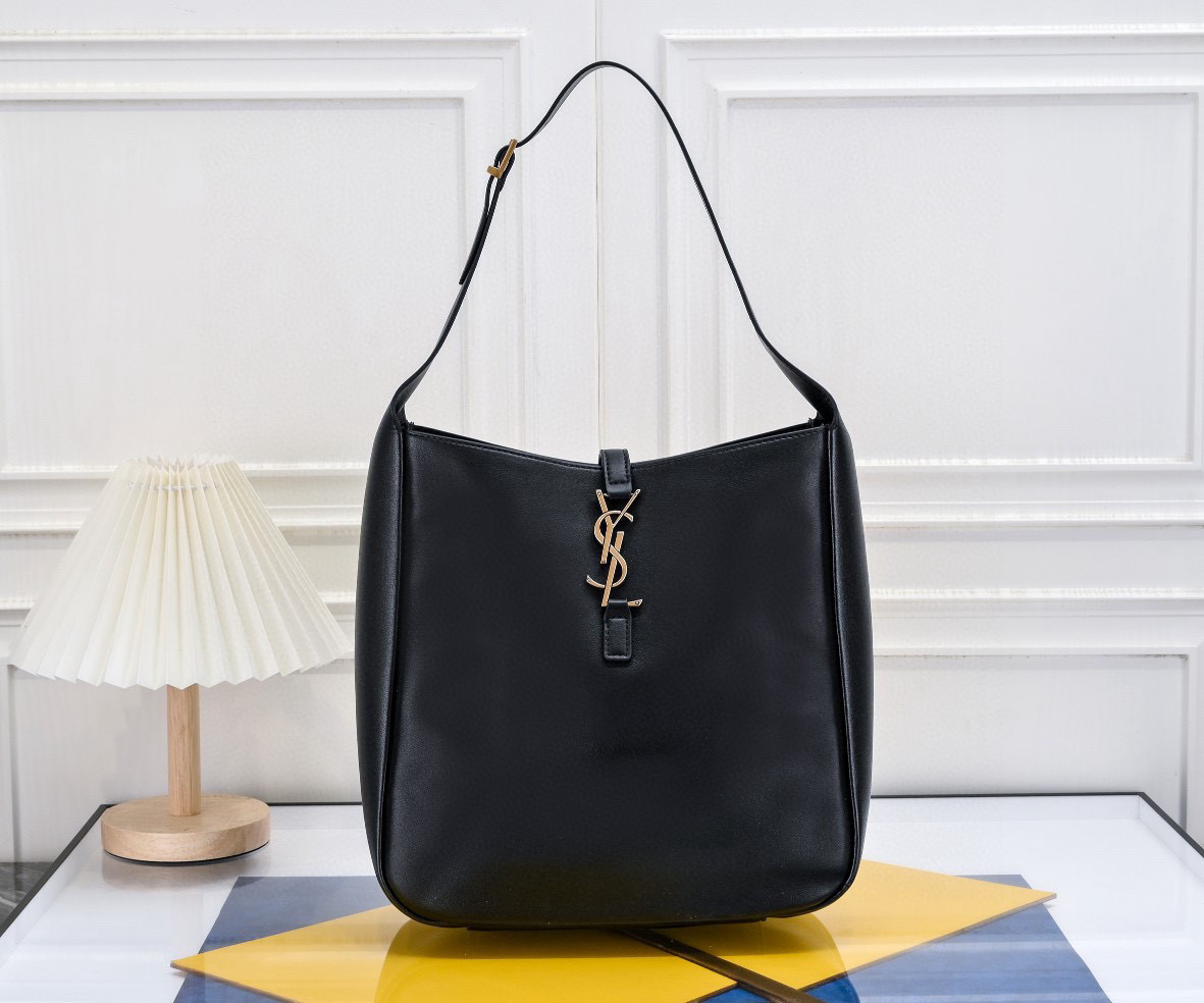 YSL Saint Laurent  LE 5 À 7 Grain Leather Soft Handbag - Large