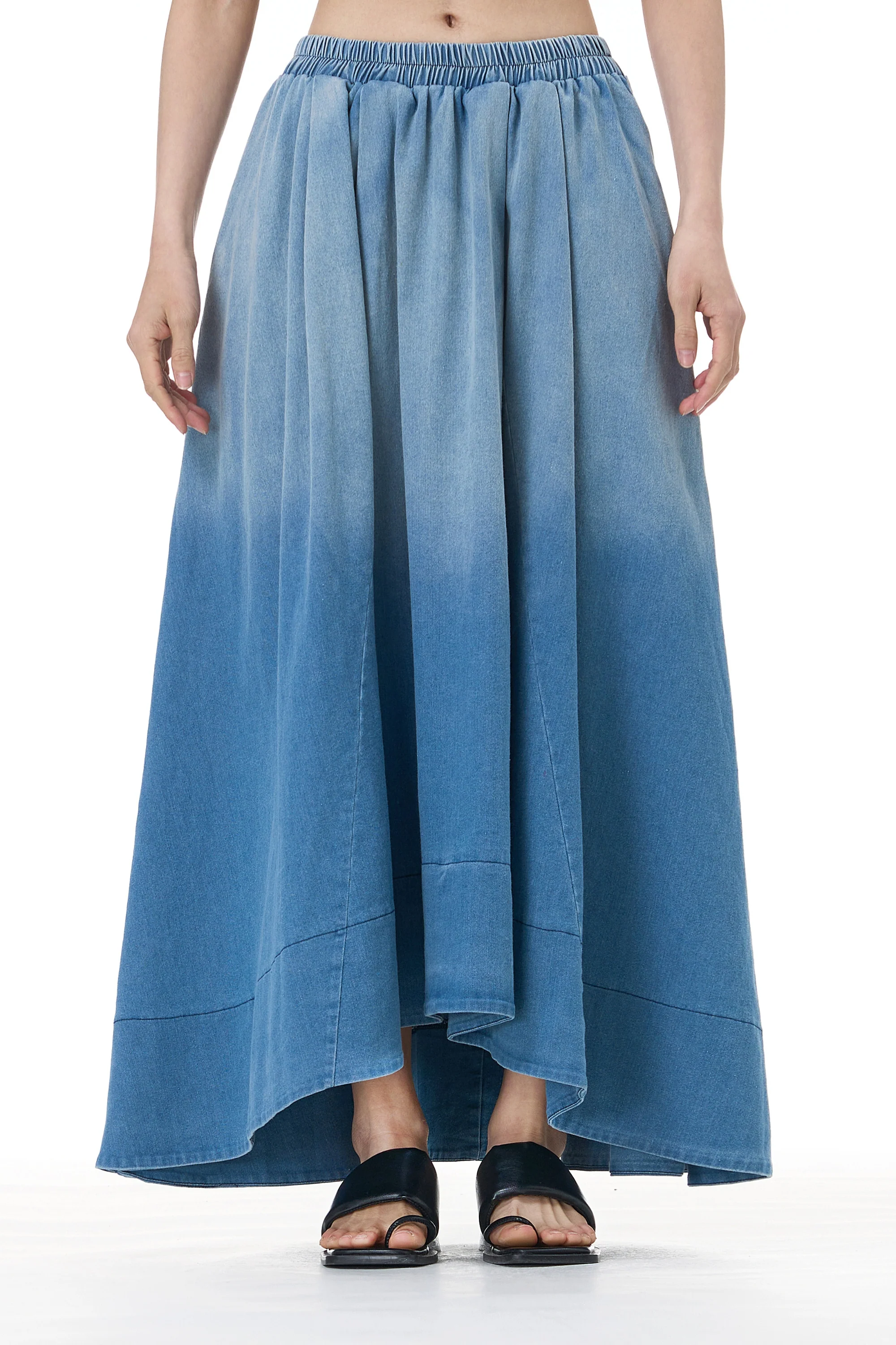 Dusk-Faded Blue Denim Skirt
