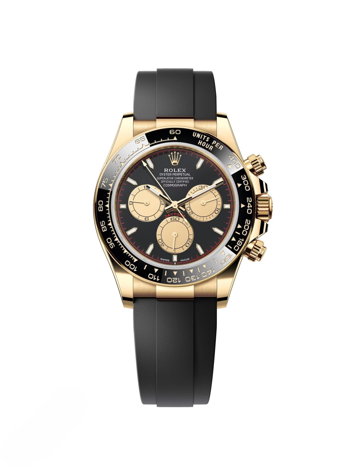 [2026 Mirror Grade]Rolex Daytona Yellow Gold / Ceramic / Black / Oysterflex  m126518ln-0004