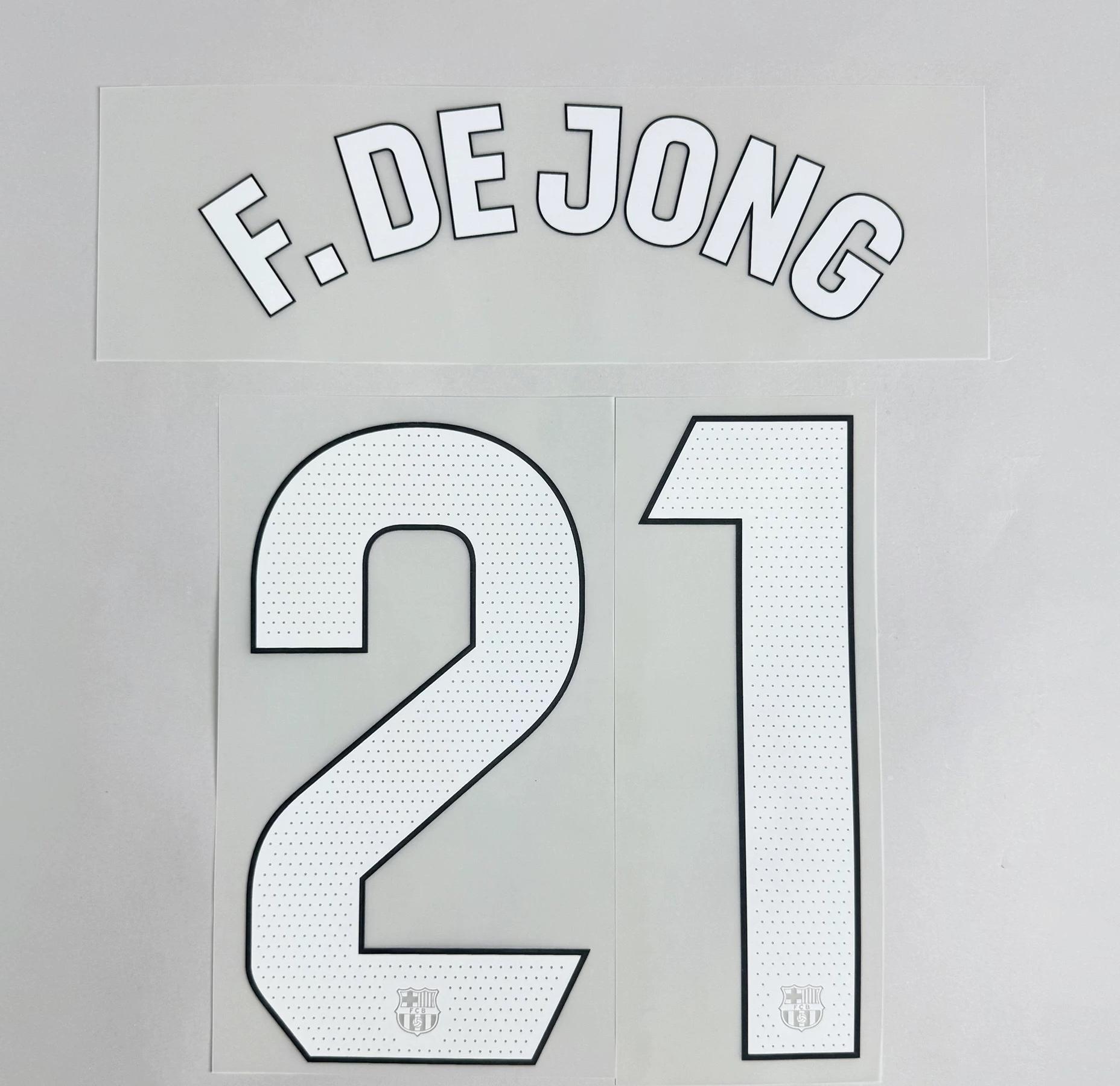 F. DE JONG #21 FC Barcelona 2025-26 Third Away UCL Football Soccer Name & Number Set