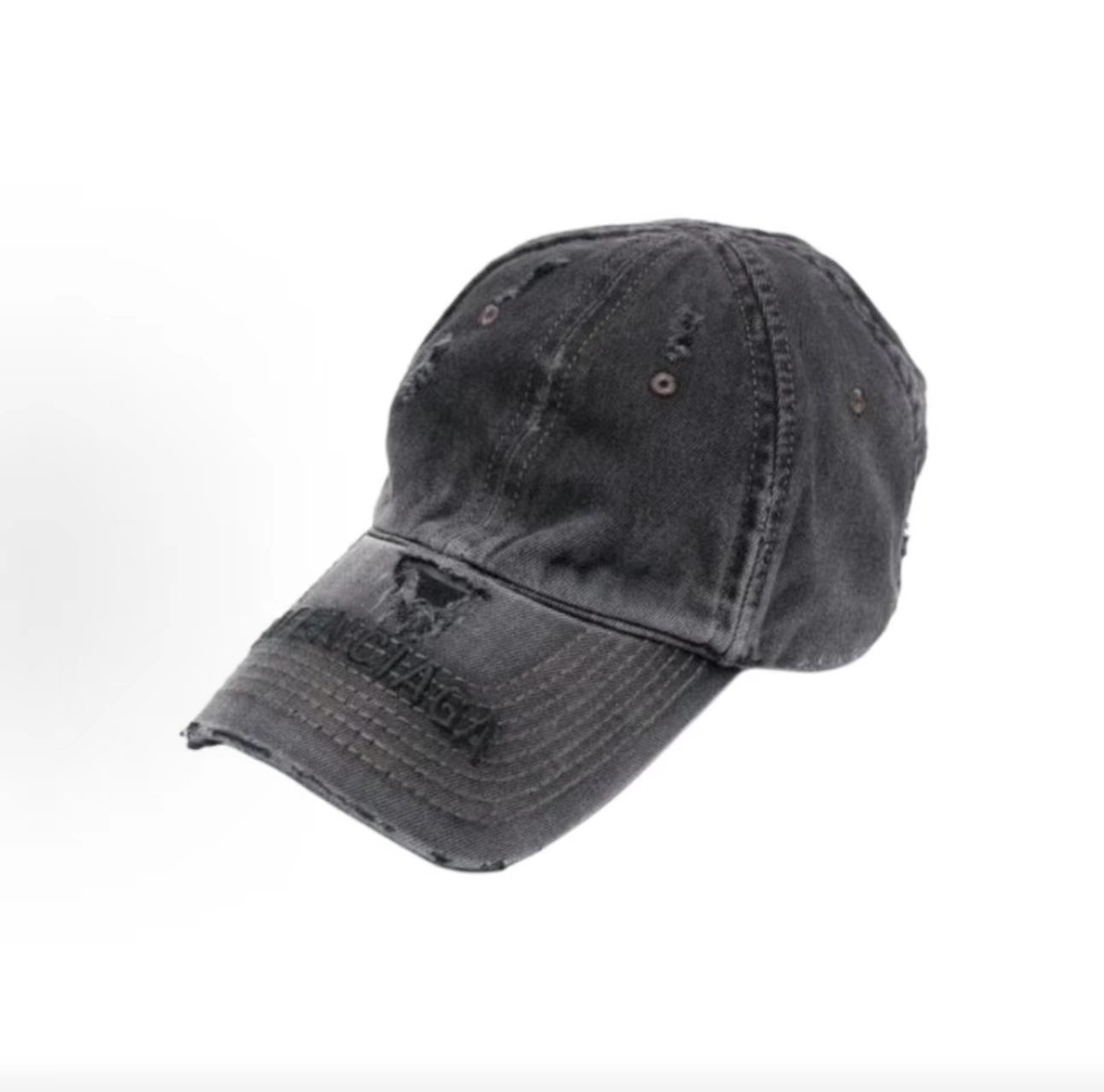Balenciaga Vintage Washed Destroyed Logo Baseball Cap