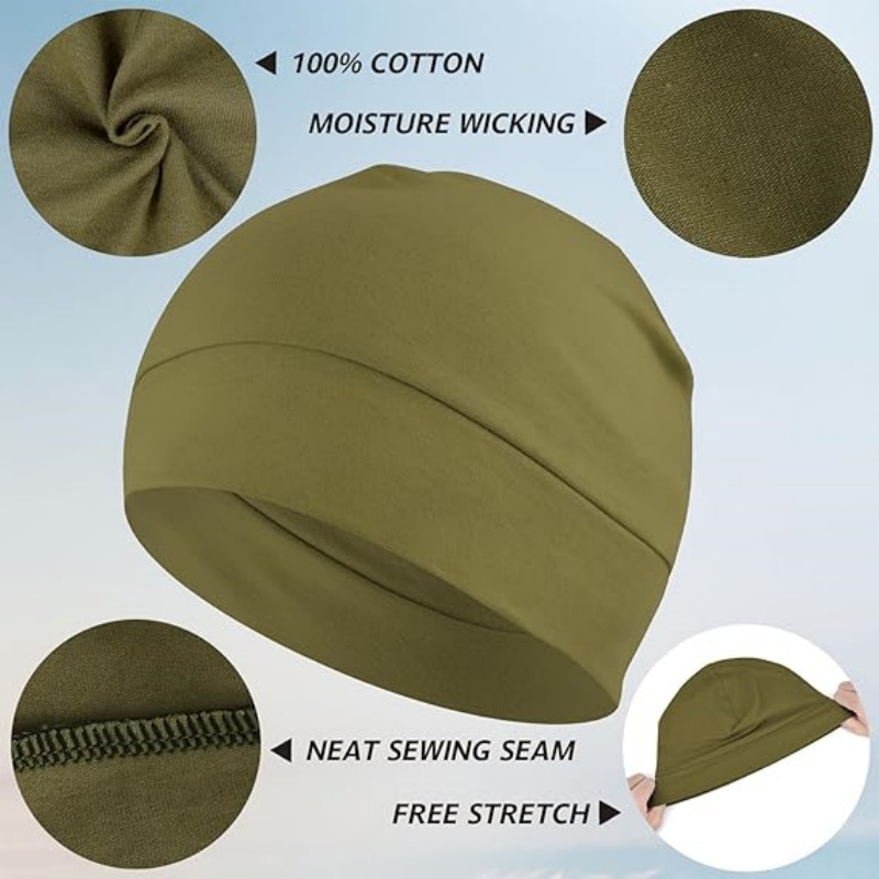 Headshion Cotton Skull Caps for Men Women