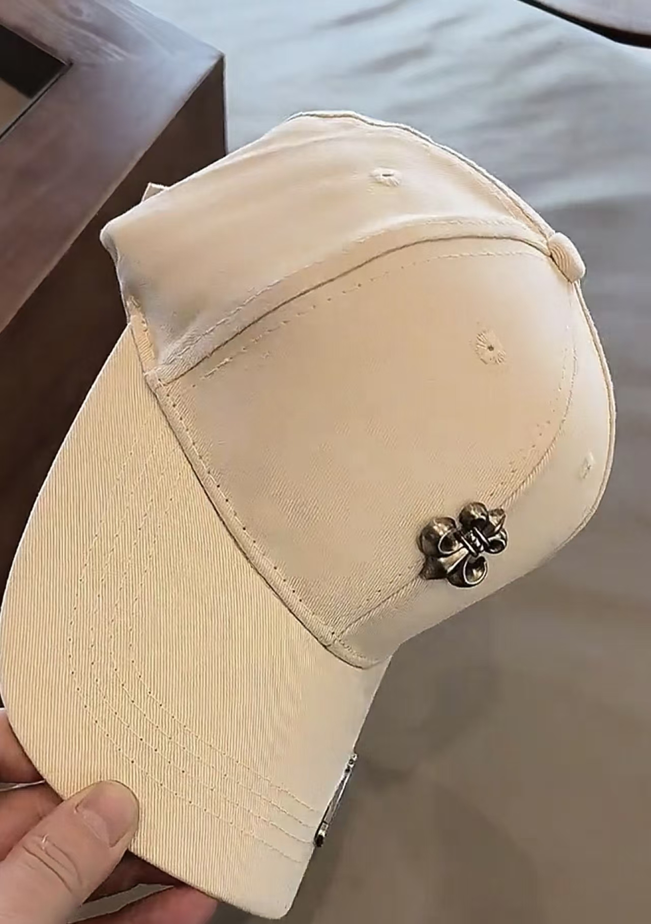 Chrome Hearts Cream Metal Logo Dad Hat