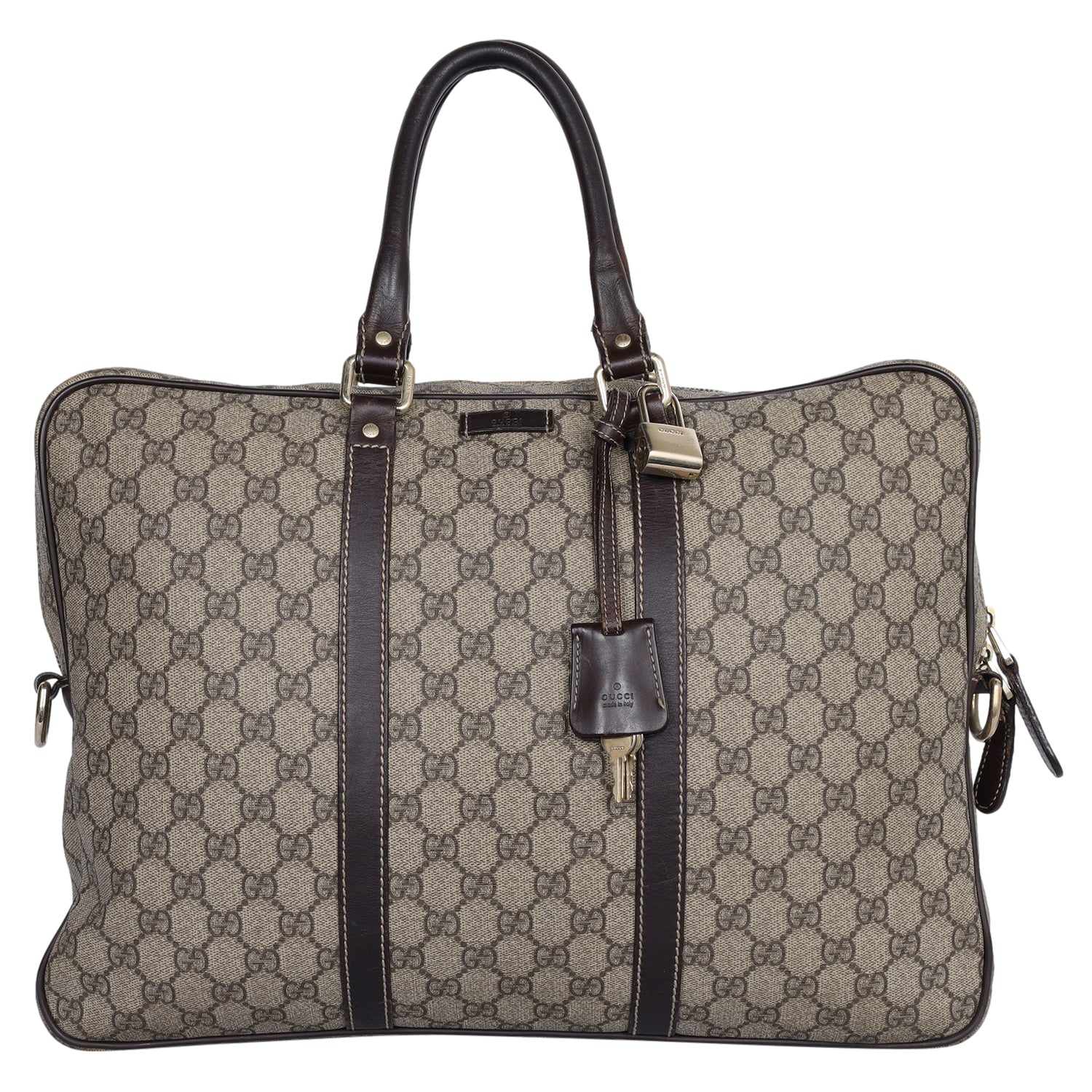 GG Canvas Monogram Briefcase Travel Bag