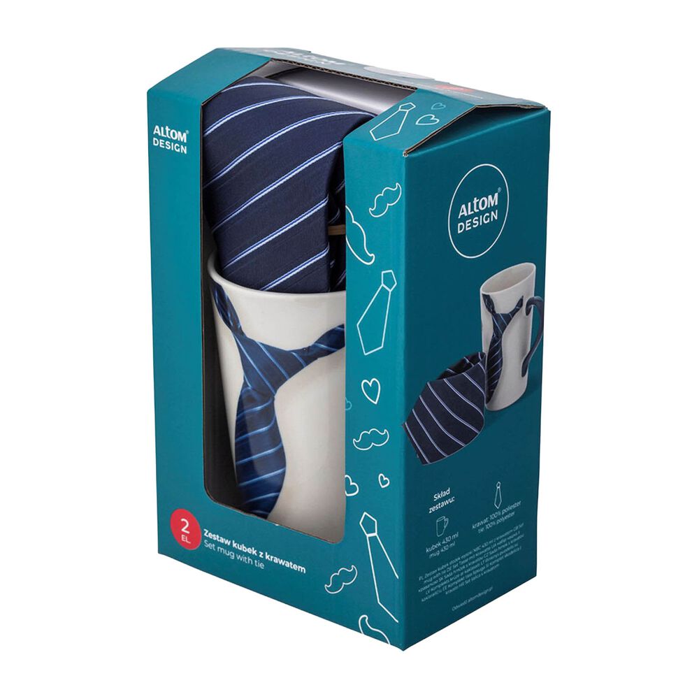 ALTOM DESIGN Zestaw kubek z krawatem Altom Design, 430 ml