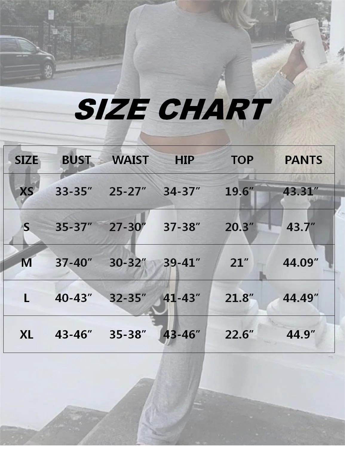 Women's 2 Piece Outfits Foldover Flare Pants Long Sleeve Crew Neck T-shirt Fitted Pajama Sets (Bric, Medium)