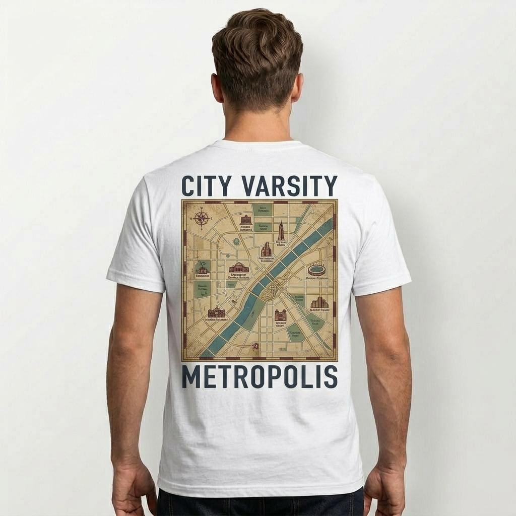 City Varsity Tee, Vintage Athletic Graphic T-Shirt, Unisex Streetwear Shirt CityTee7